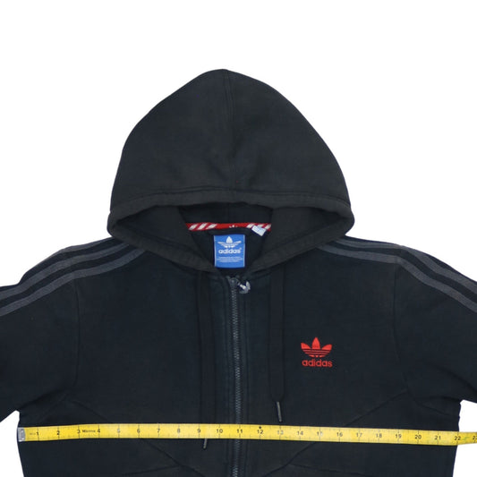 Adidas Men’s Black Full Zip Hoodie Small Logo Sports Jacket