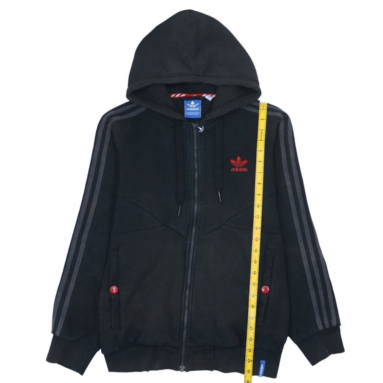 Adidas Men’s Black Full Zip Hoodie Small Logo Sports Jacket