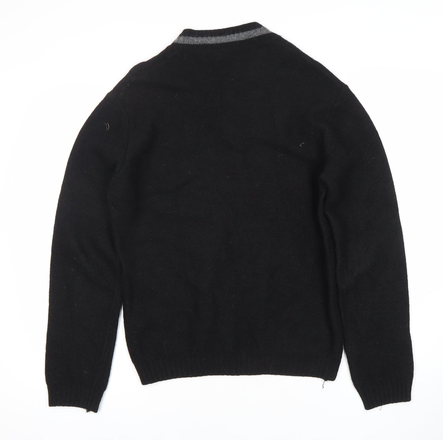 Hugo Boss Men’s Black Wool Cashmere V-Neck Pullover Jumper L