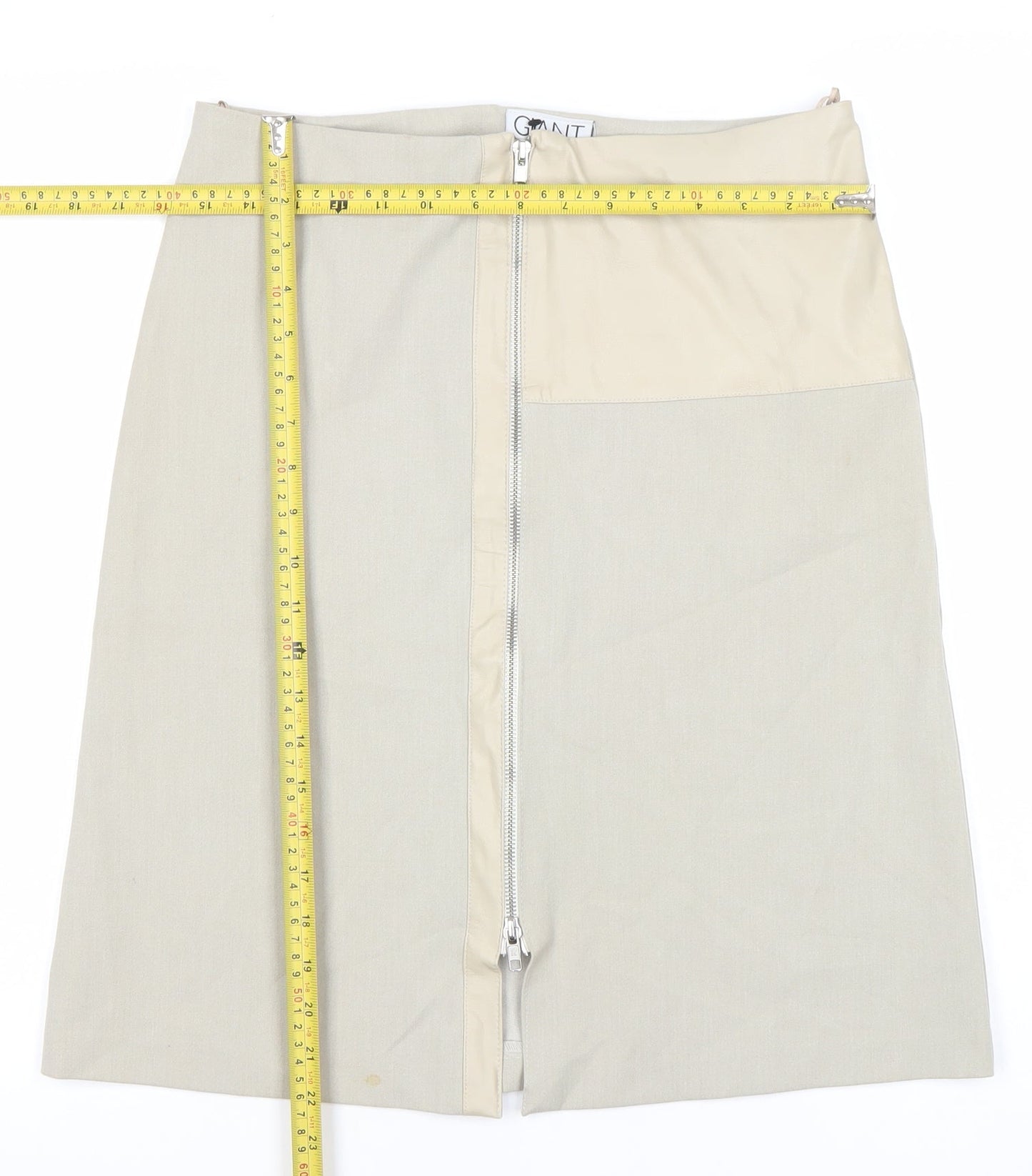 GIANT Womens Beige Pencil Skirt M Knee Length Workwear Zip