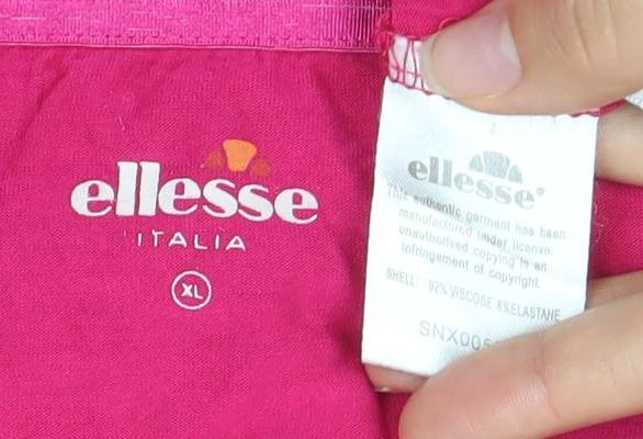 Ellesse Womens Pink XL Scoop Neck Short Sleeve Sports T-Shirt