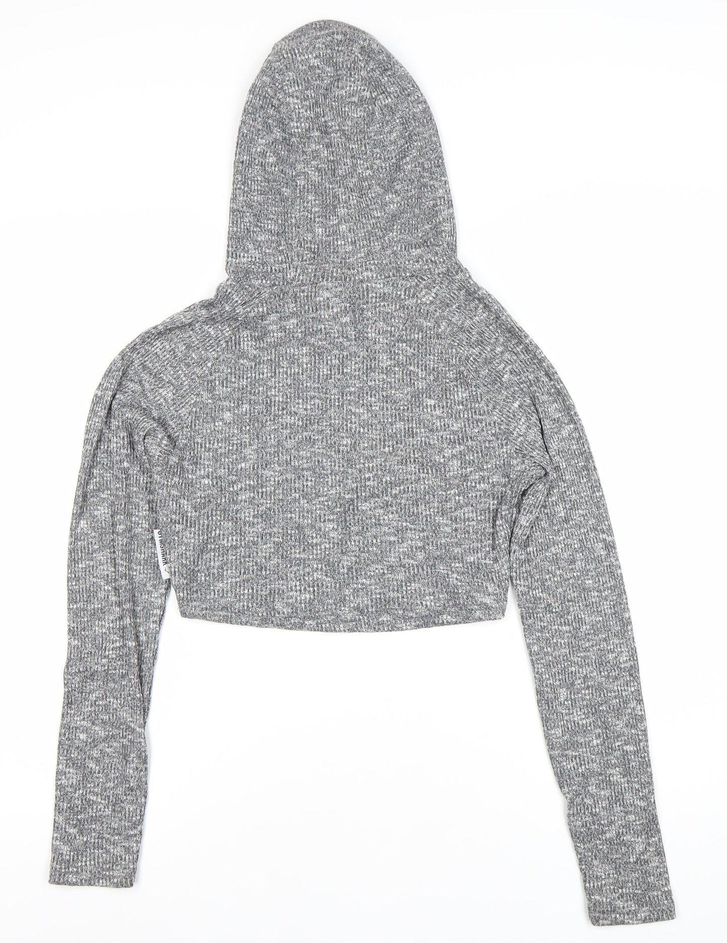 Gymshark Womens Grey Cropped Pullover Hoodie Size M