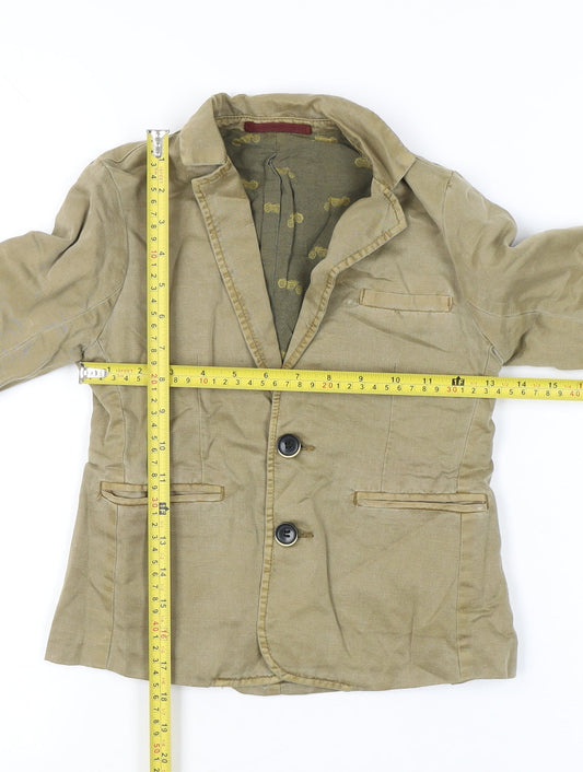 Next Boys Beige Linen Cotton Blazer Jacket 7 Years Smart Casual
