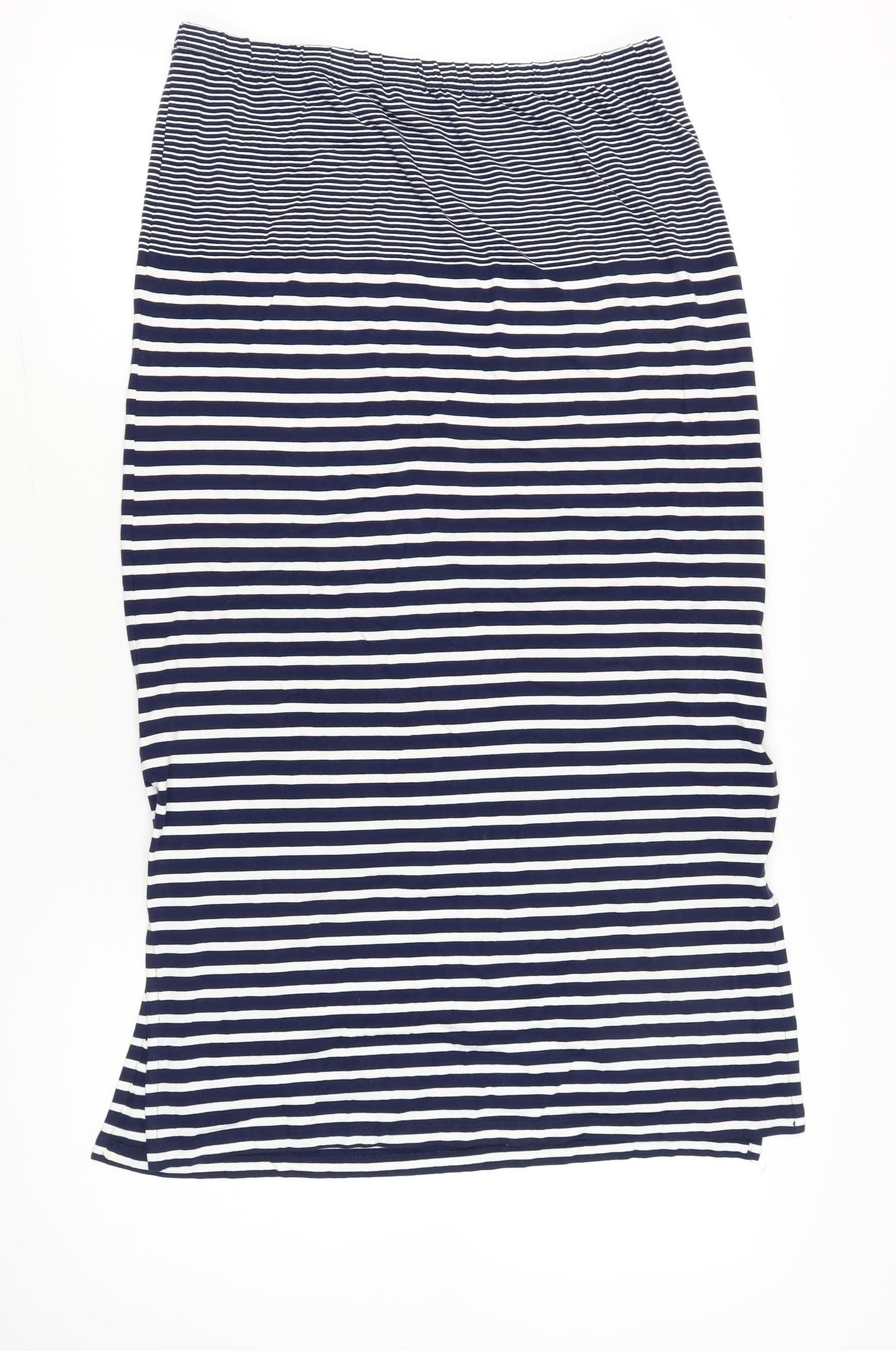 White Stuff Women’s Blue Striped Jersey Pencil Skirt Size 14