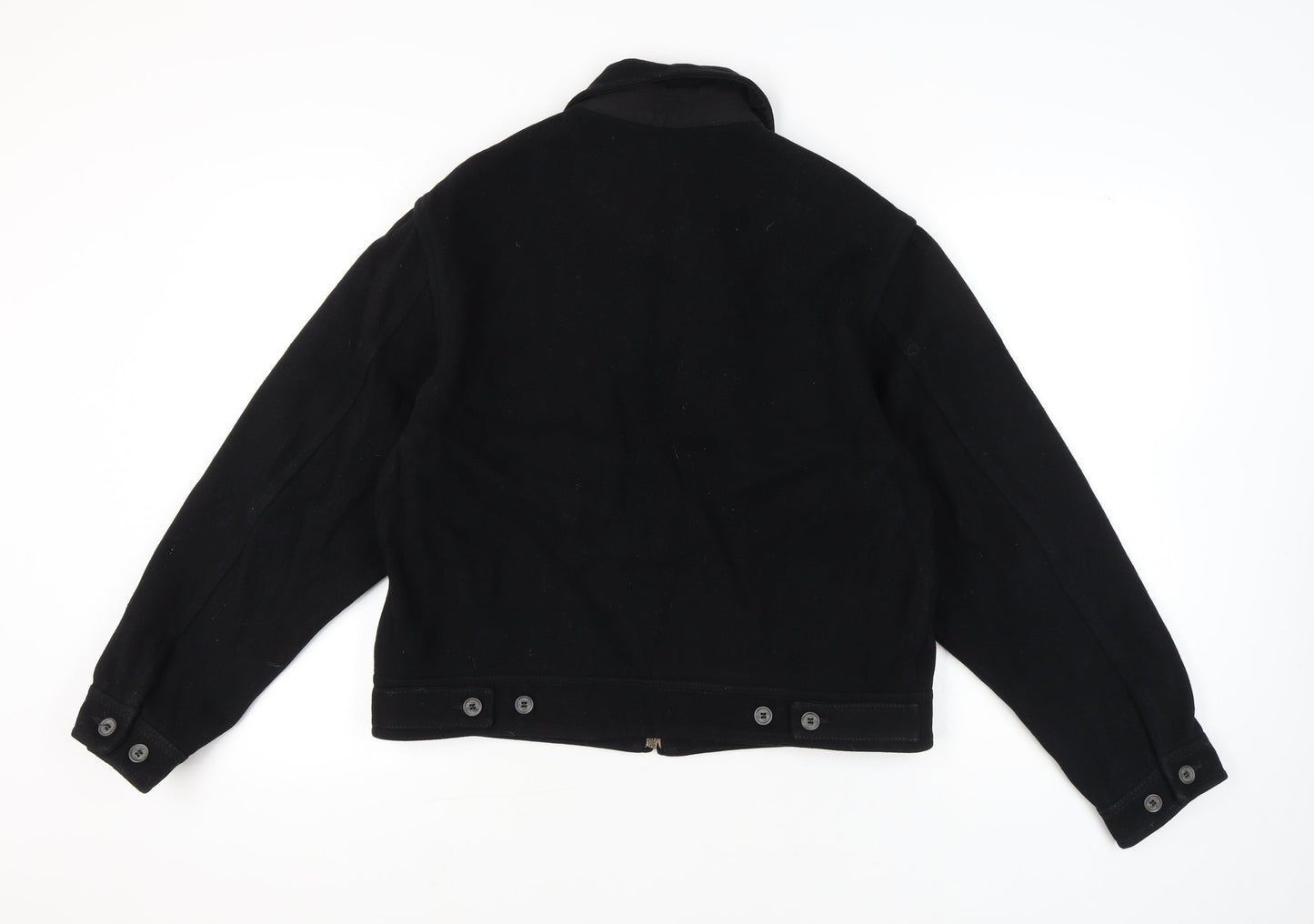 Calvin Klein Jeans Womens Black Wool Jacket XL Casual Zip Up