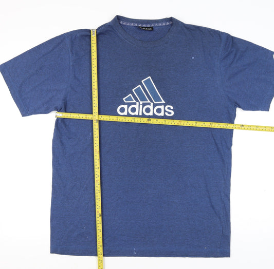 Adidas Men’s Blue Logo Crew Neck Short Sleeve T-Shirt Size L