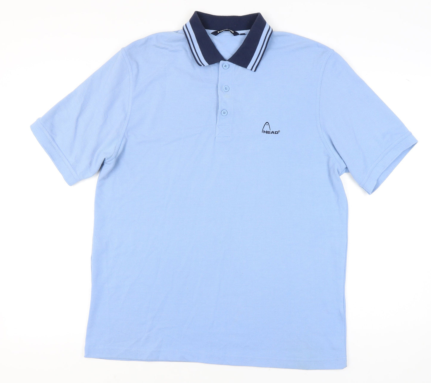HEAD Mens Blue XL Polo Shirt Cotton Blend Short Sleeve Sports Casual