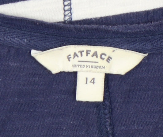 FatFace Women’s Blue Striped Cotton Tank Top Size 14 Nautical Casual