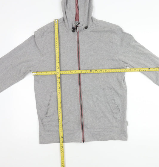 Ted Baker Men’s Grey Hooded Full Zip Jacket Size M Cotton Blend