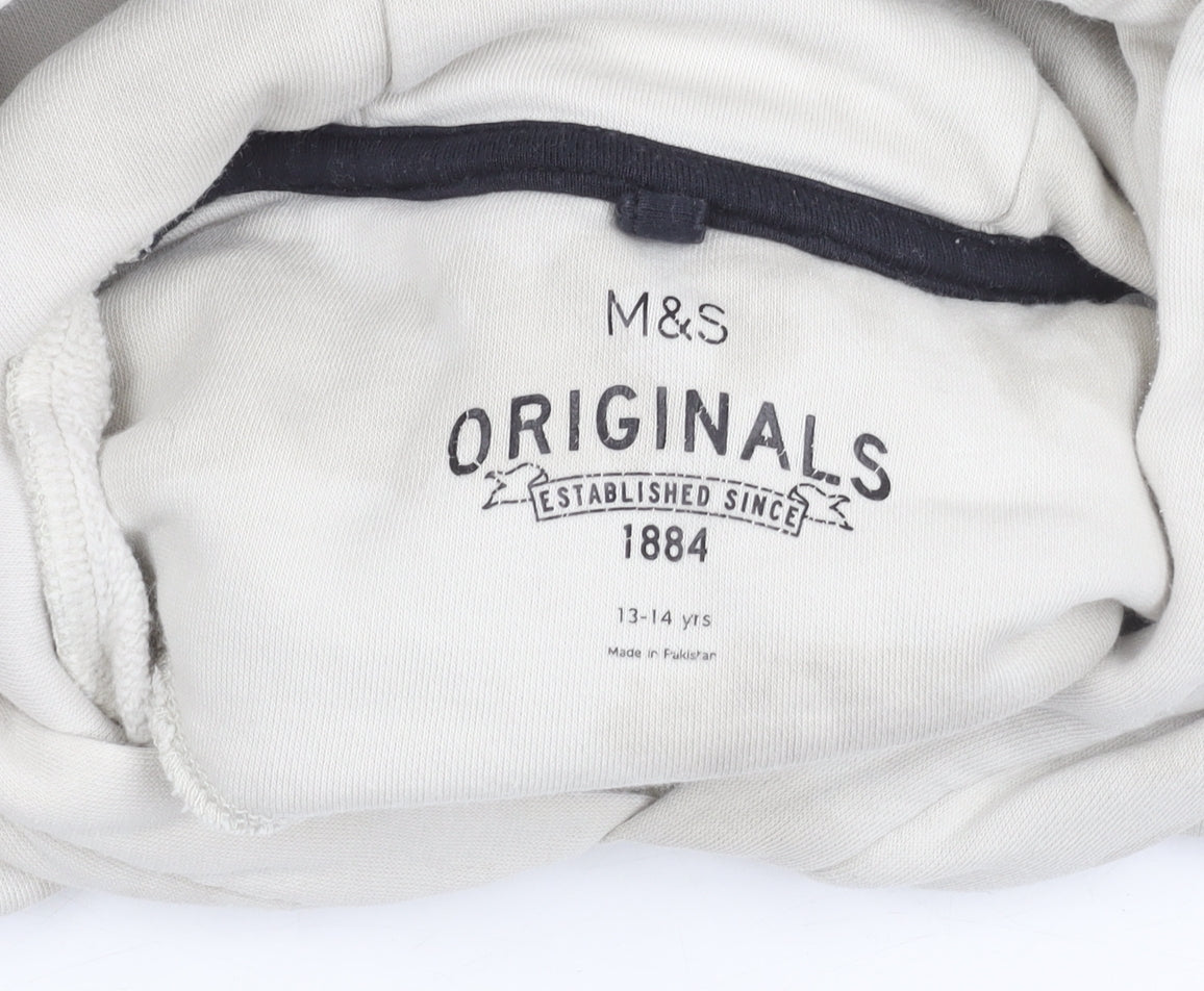 Marks and Spencer Boys Beige NASA Pullover Hoodie 13-14 Years