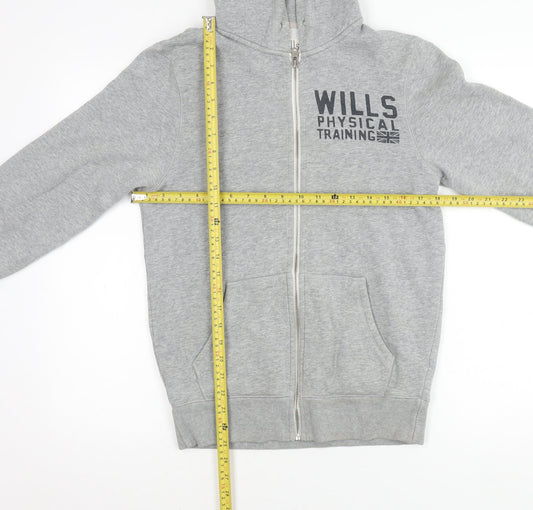 Jack Wills Mens Grey XS Hooded Full Zip Fleece Jacket