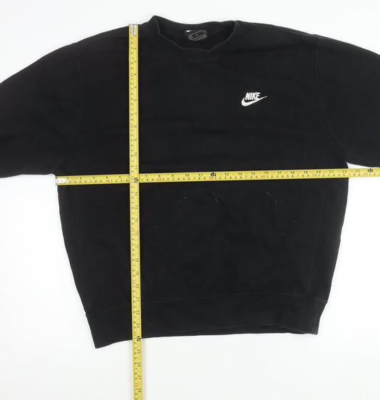 Nike Mens Black M Pullover Crew Neck Sweatshirt Logo Sports