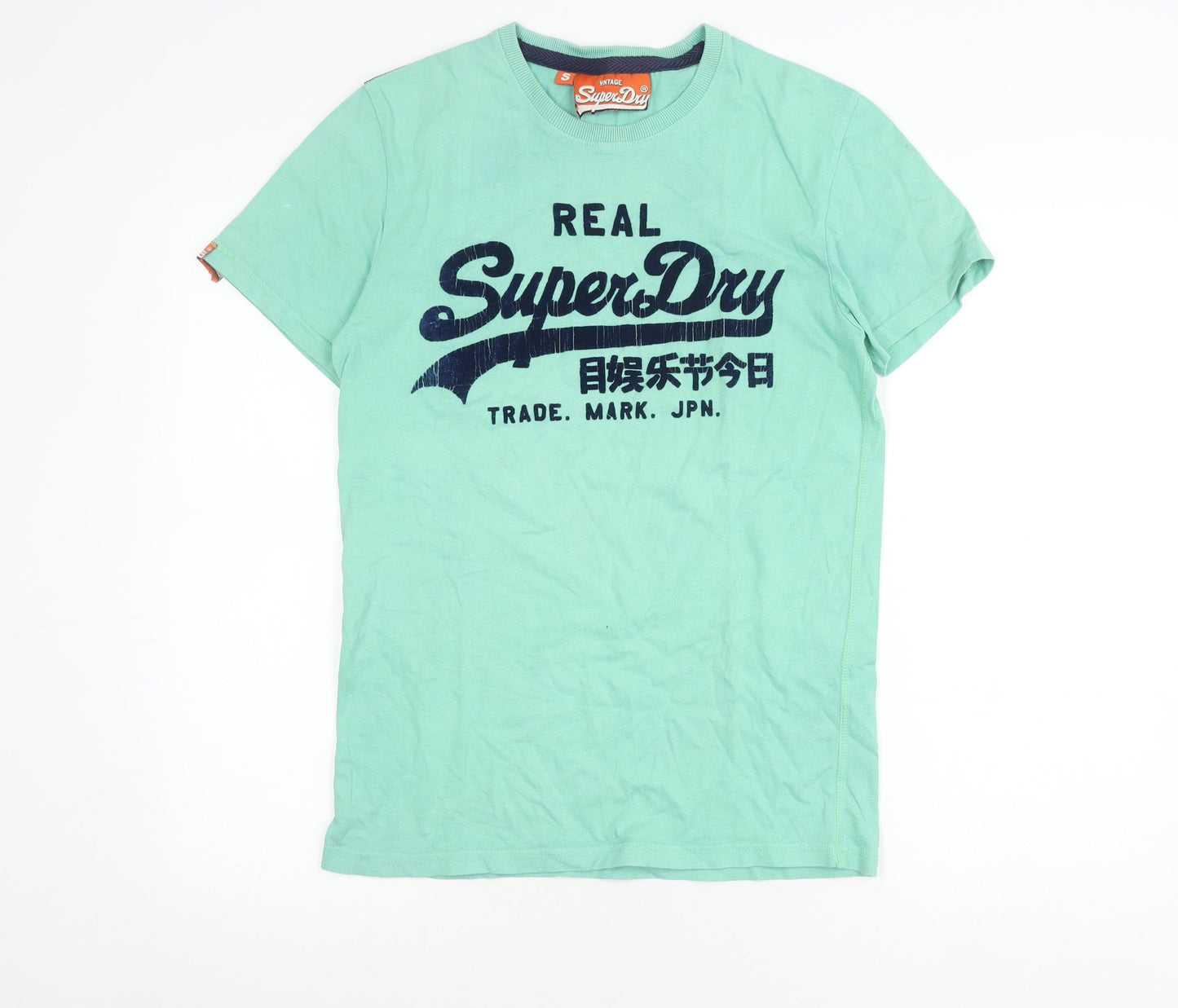 Superdry Men's Green S Vintage Logo Graphic T-Shirt Short Sleeve Cotton