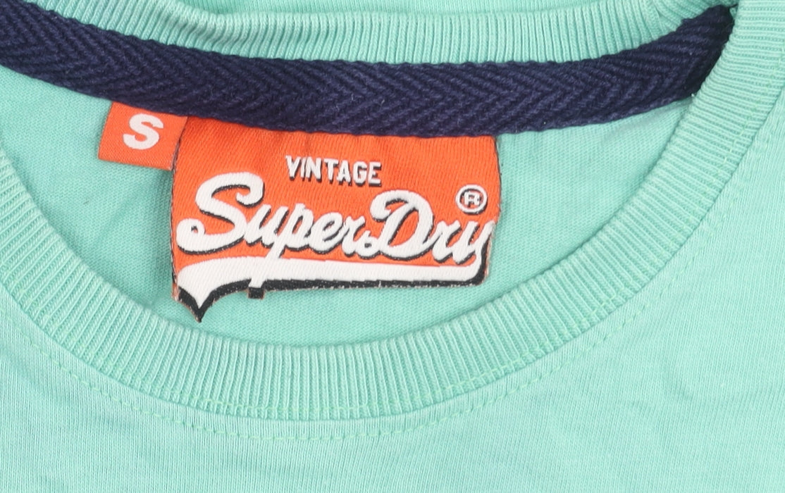 Superdry Men's Green S Vintage Logo Graphic T-Shirt Short Sleeve Cotton