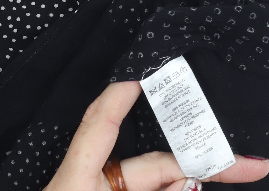 French Connection Womens Black Polka Dot Viscose Tank Top Size 8