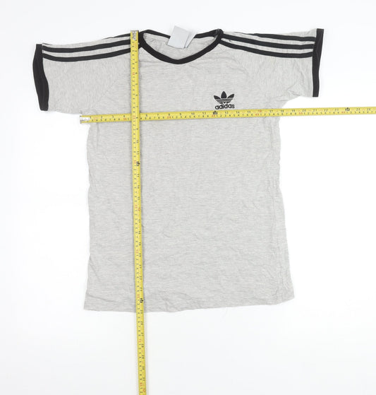 Adidas Men’s Grey M Short Sleeve Crew Neck Cotton Logo T-Shirt