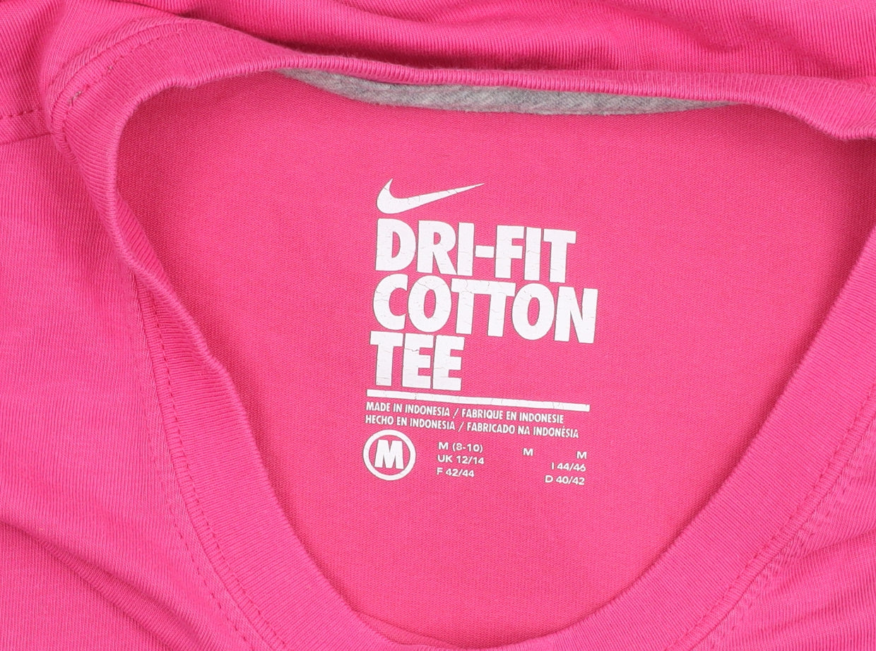 Nike Womens Pink Dri-Fit Cotton T-Shirt M Short Sleeve Sports Tee