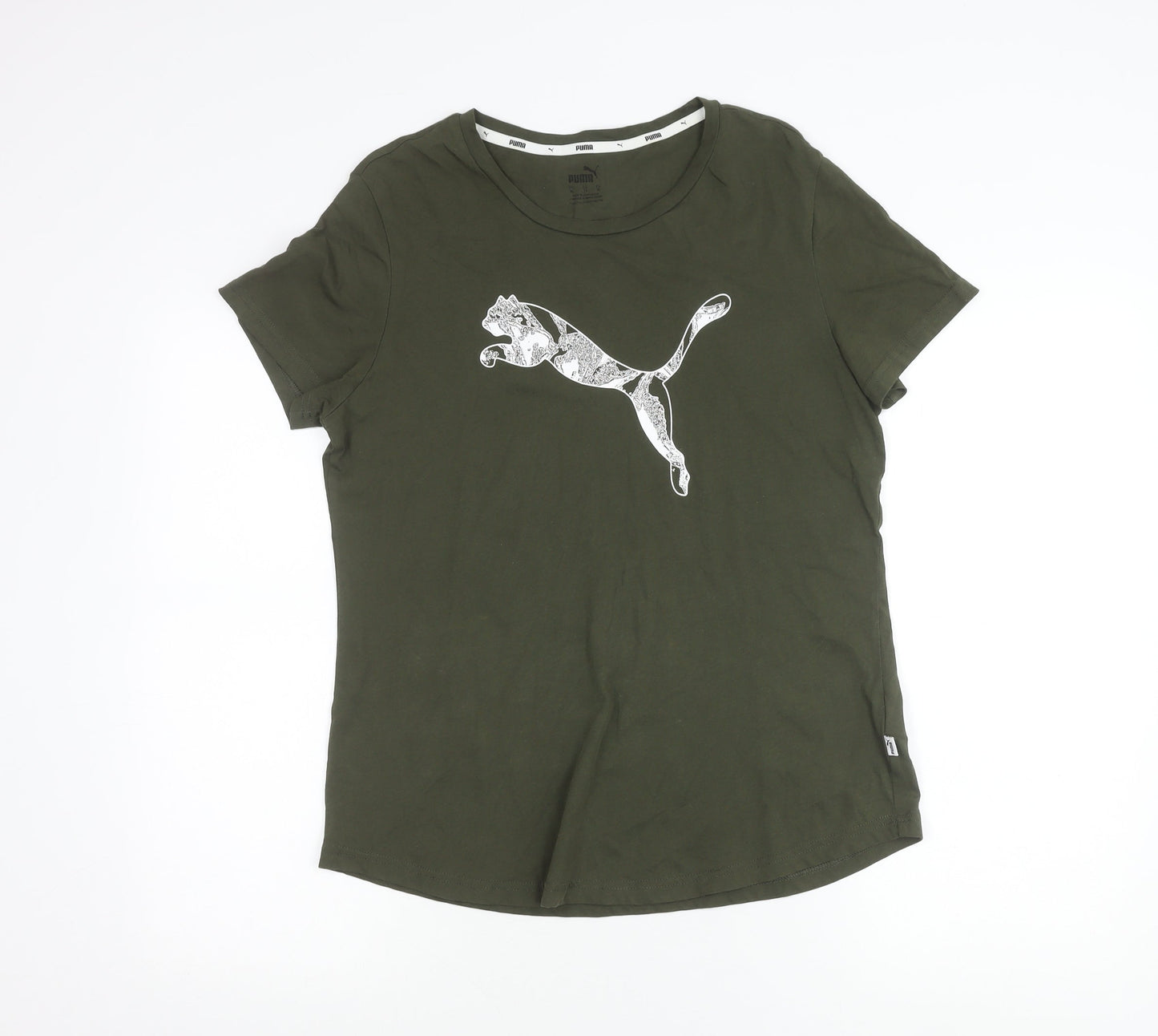 Puma Men's Green XL Crew Neck Short Sleeve Sports Graphic T-Shirt