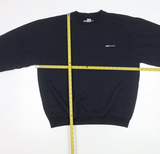 Reebok Men’s Navy Blue Large Pullover Sweatshirt Crew Neck Logo