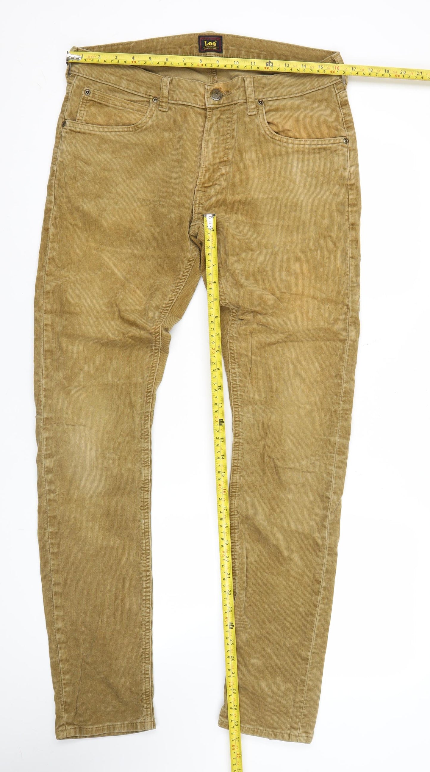 Lee Mens Brown Corduroy Slim Fit Luke Trousers W31 L34