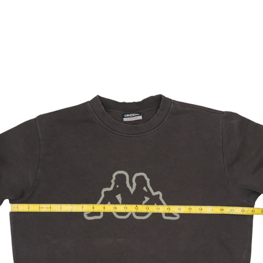 Kappa Mens Brown Sweatshirt Large Logo Pullover Crew Neck