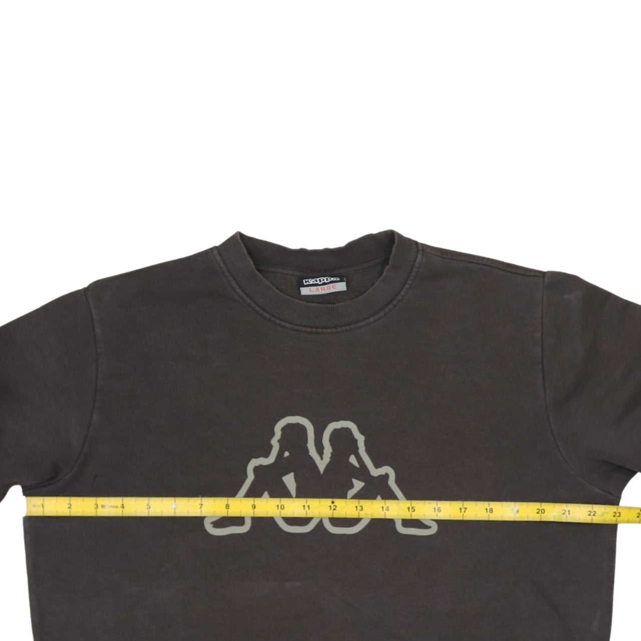 Kappa Mens Brown Sweatshirt Large Logo Pullover Crew Neck