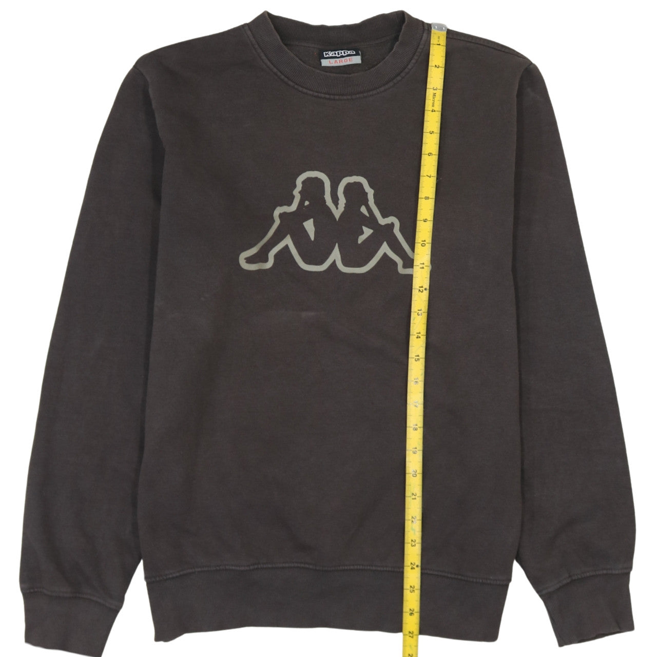 Kappa Mens Brown Sweatshirt Large Logo Pullover Crew Neck