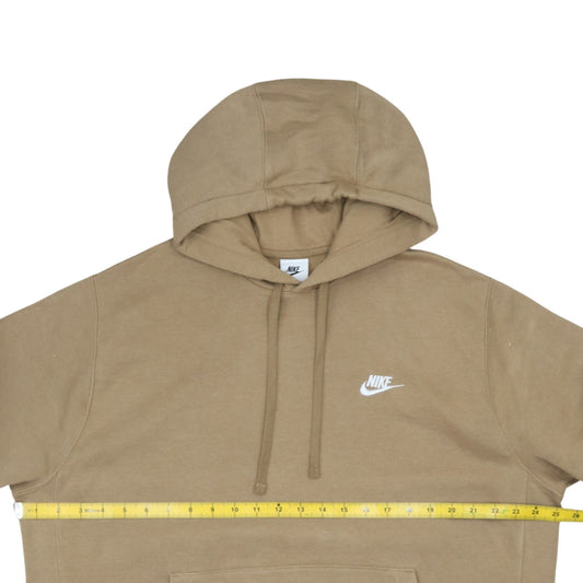 Nike Men's Brown Pullover Hoodie L Logo Sportswear Cotton Blend