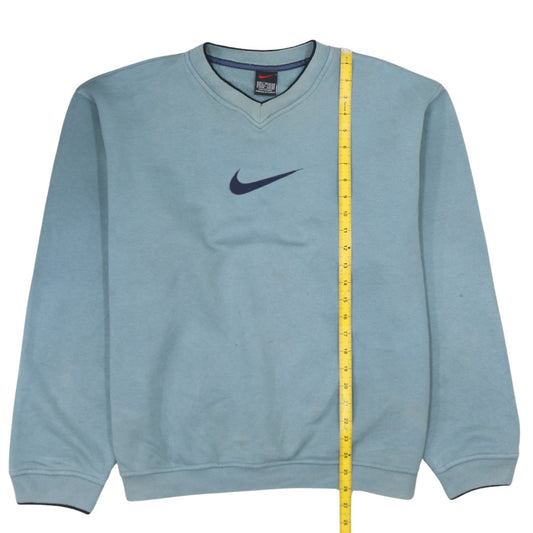 Nike Men’s Blue L Pullover Sweatshirt V-Neck Logo Sportswear