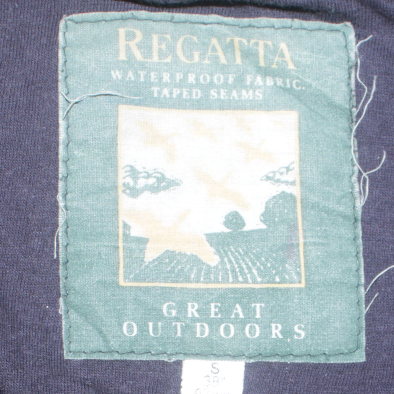 Regatta Men’s Green Navy Parka Jacket S 38in Waterproof Hooded 90s Outdoor