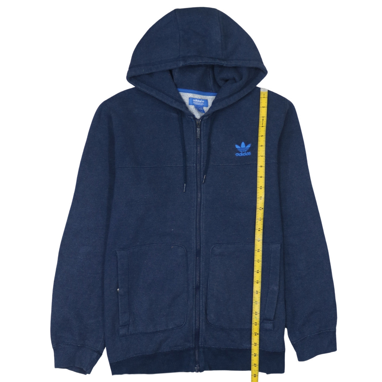 Adidas Men’s Blue Full Zip Hoodie Size L Regular Fit Sportswear