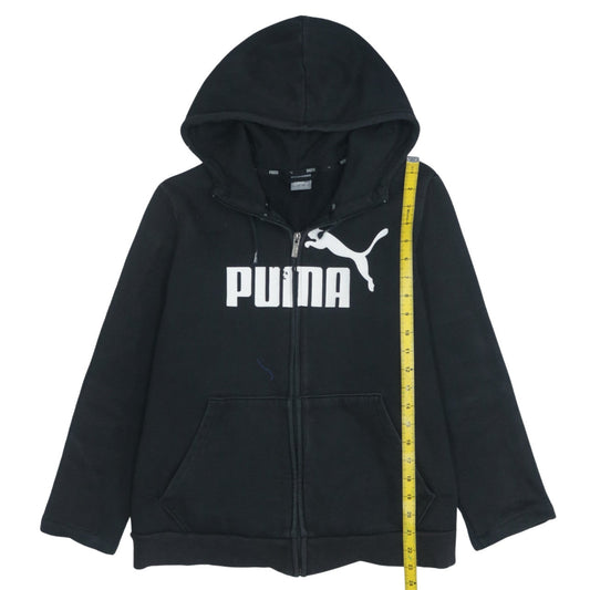 Puma Mens Black XL Full Zip Hoodie Logo Print Sportswear