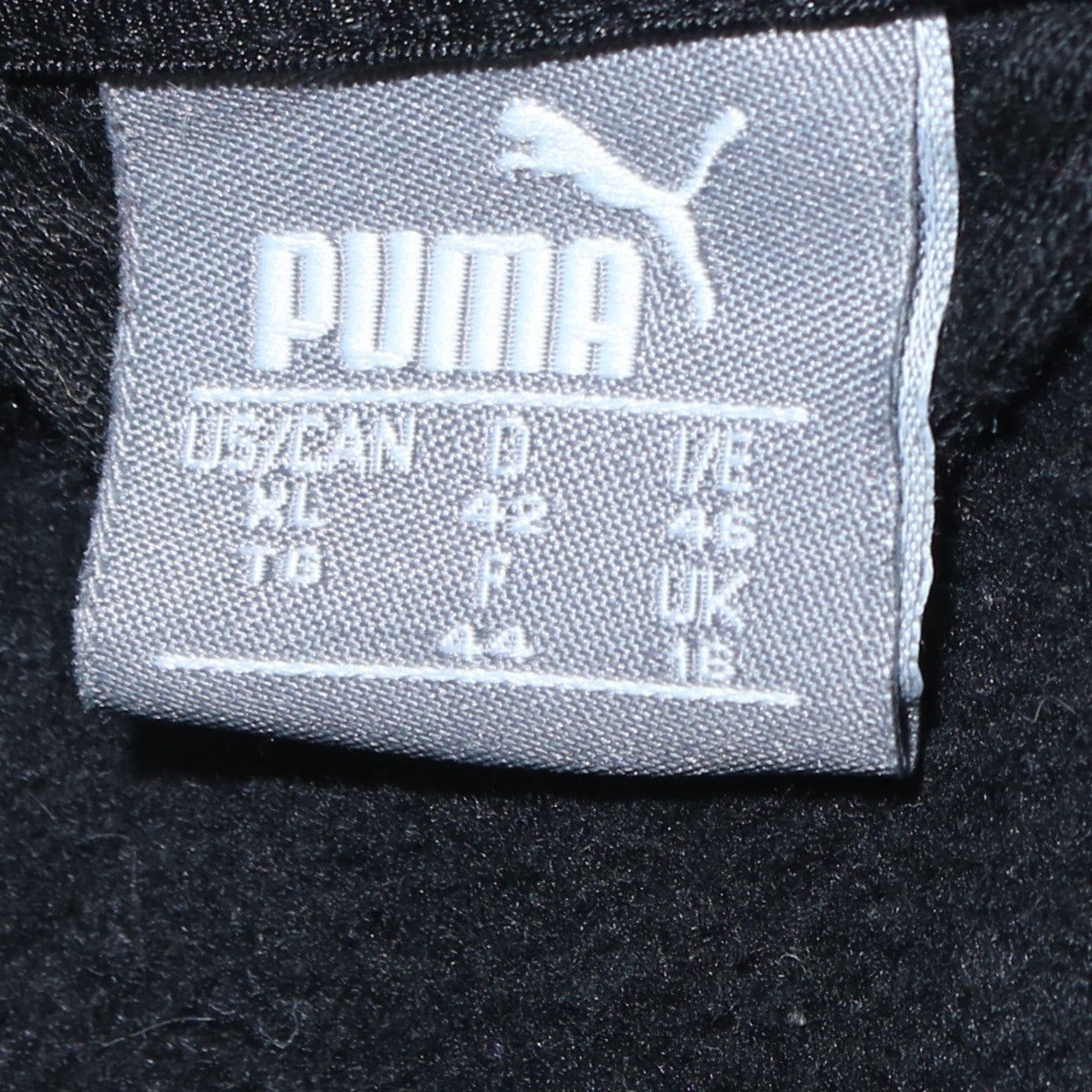 Puma Mens Black XL Full Zip Hoodie Logo Print Sportswear