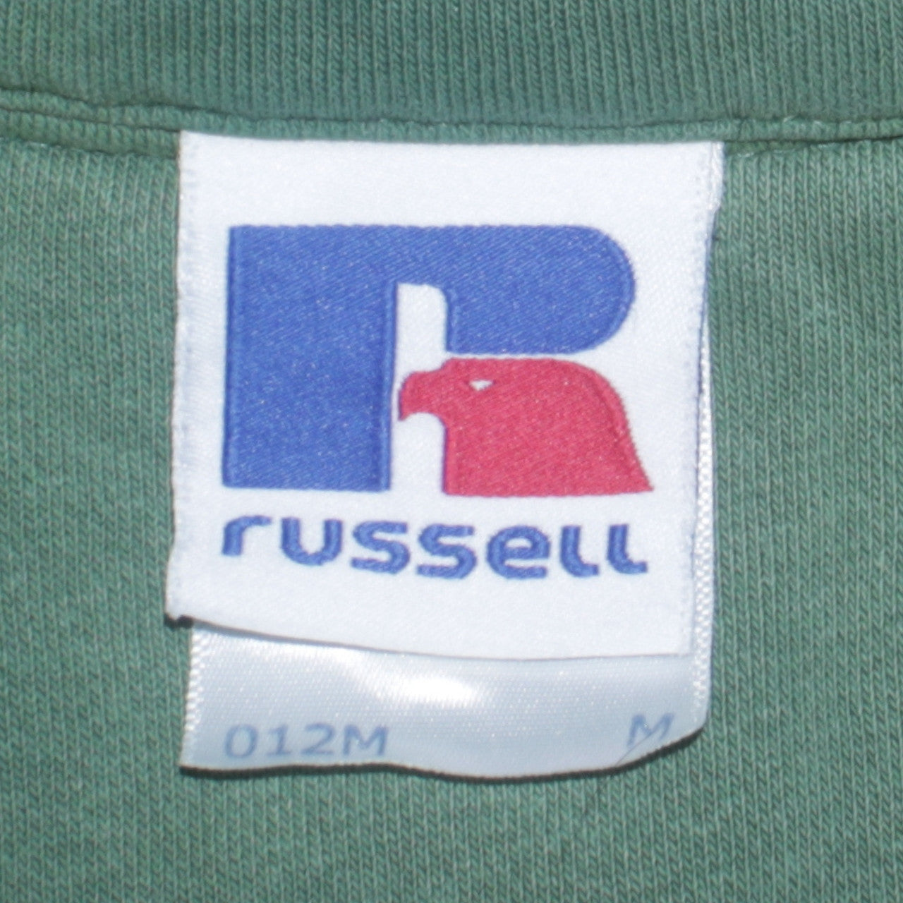 Russell Mens Green Collared Henley Sweatshirt M Regular Fit
