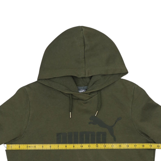 Puma Mens Green Pullover Hoodie Size M Regular Fit Sports Logo