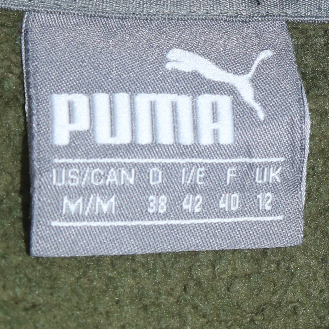 Puma Mens Green Pullover Hoodie Size M Regular Fit Sports Logo