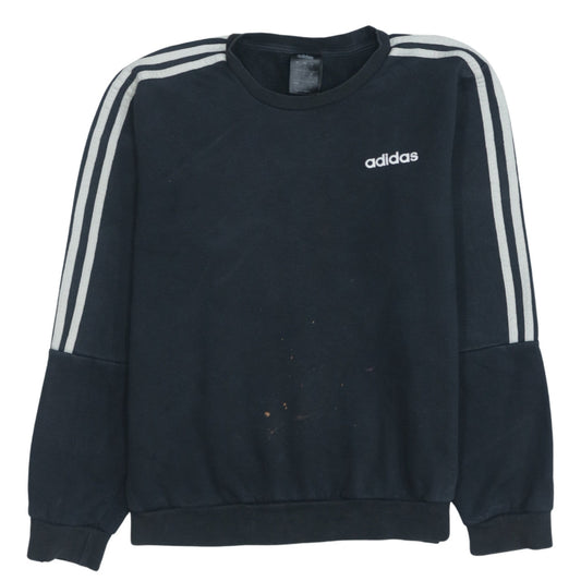Additional front view of adidas Men’s Black Small Sweatshirt Long Sleeve Pullover Sports Logo