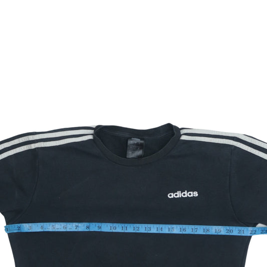 adidas Men’s Black Small Sweatshirt Long Sleeve Pullover Sports Logo