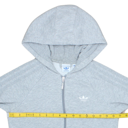 Adidas Mens Grey XS Full Zip Hoodie Lightweight Sportswear