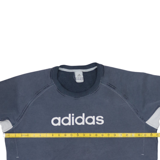 Adidas Mens Blue XL Sweatshirt Pullover Logo Crew Neck Long Sleeve