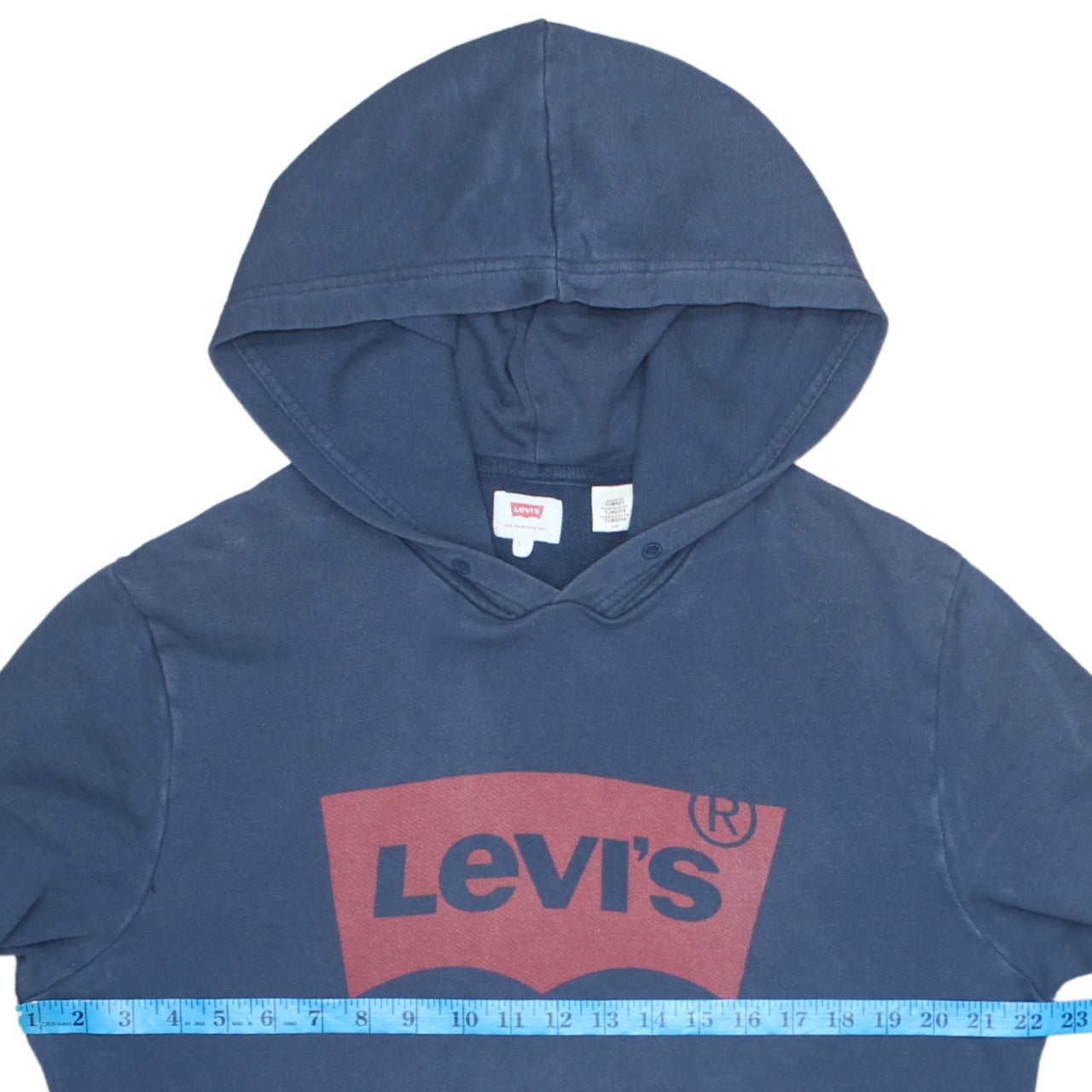 Levi's Men's Blue Logo Pullover Hoodie L Regular Fit Long Sleeve