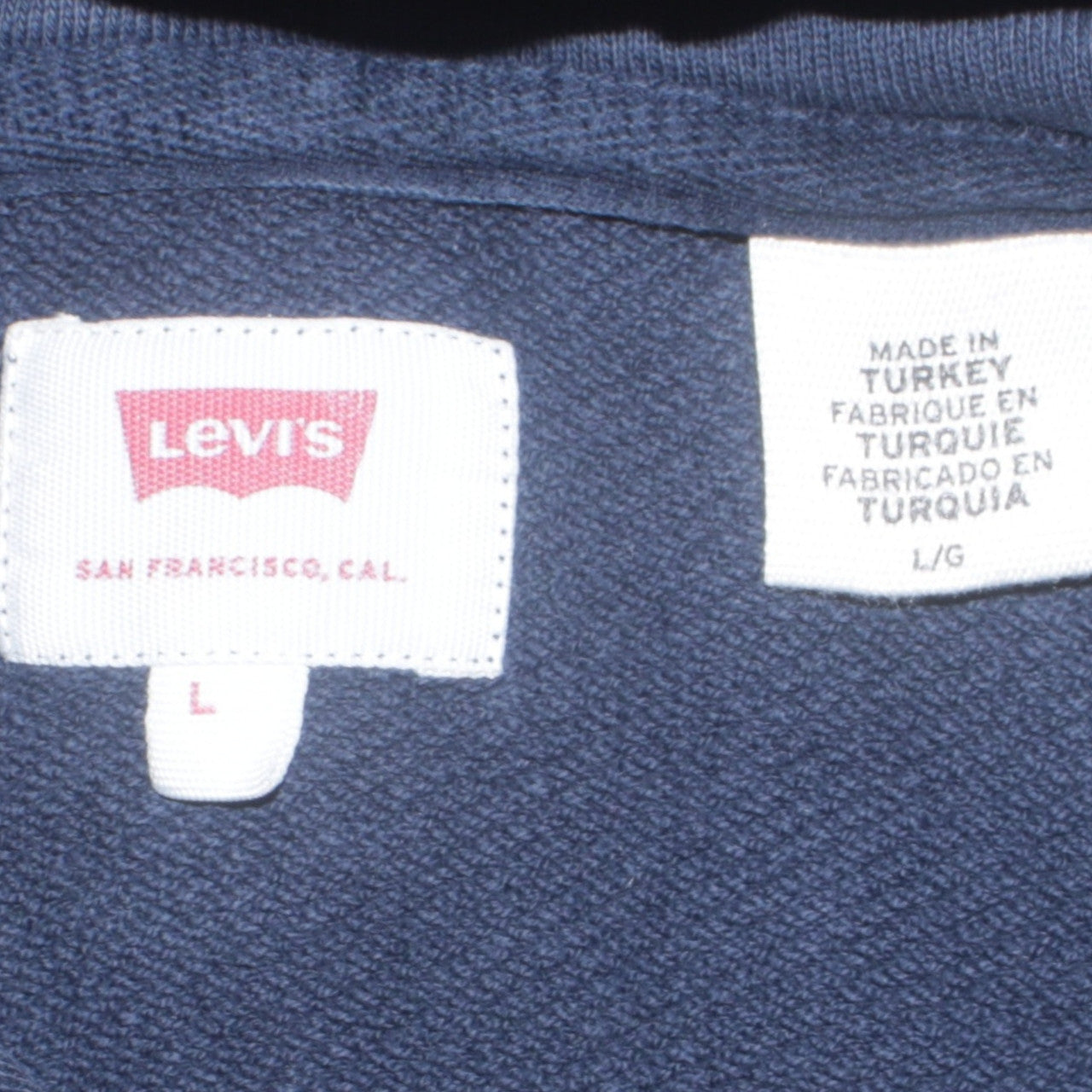 Levi's Men's Blue Logo Pullover Hoodie L Regular Fit Long Sleeve