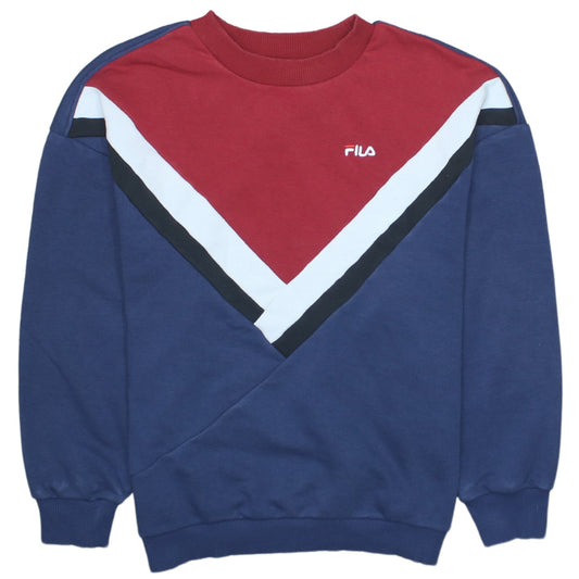 Fila Mens Sweatshirt Blue Red White Black M Crew Neck Pullover