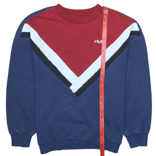 Fila Mens Sweatshirt Blue Red White Black M Crew Neck Pullover