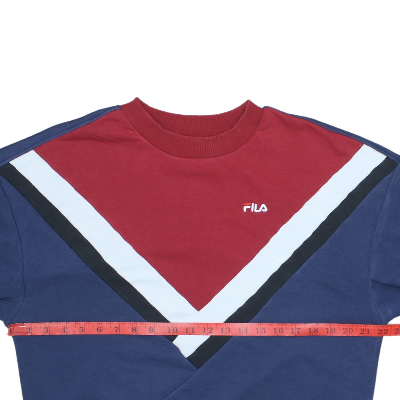 Fila Mens Sweatshirt Blue Red White Black M Crew Neck Pullover
