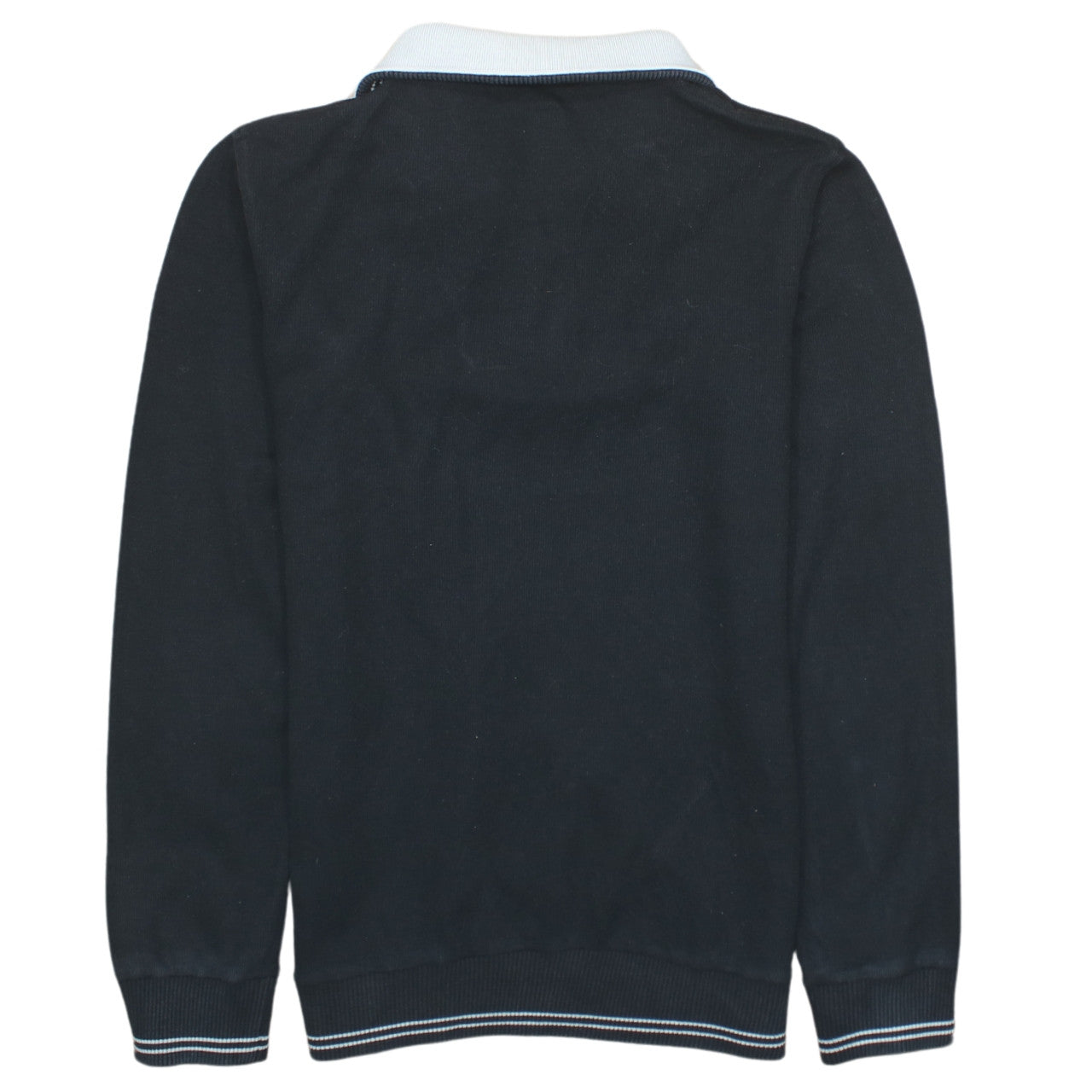 Emporio Armani Men's Black XL Collared 1/4 Zip Cotton Jumper