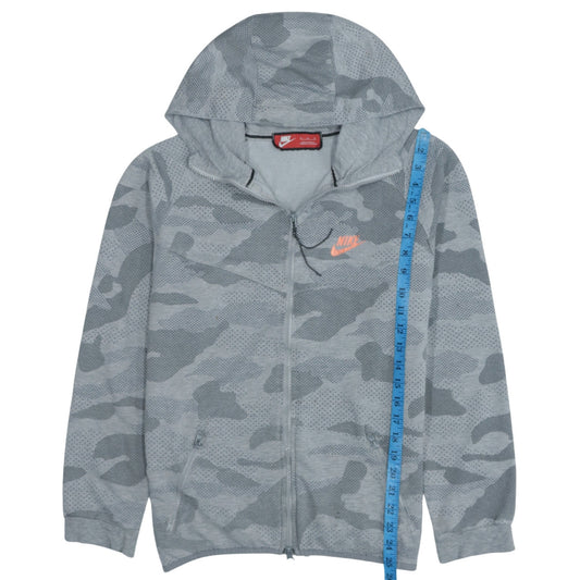 Nike Men’s Grey Camo Full Zip Hoodie XL Cotton Blend