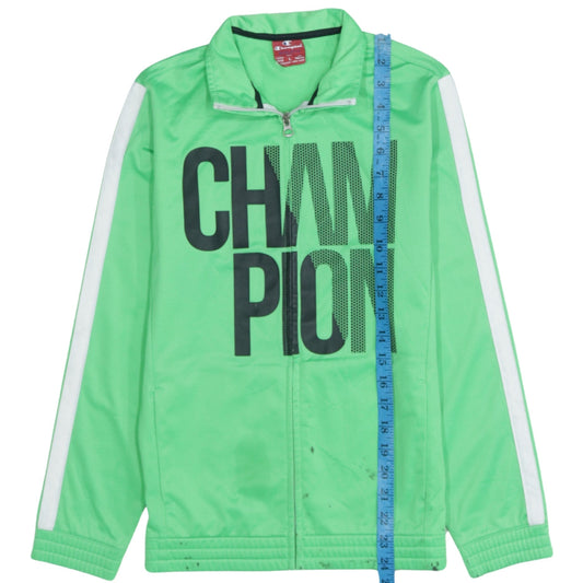 Champion Boys Green 11-12 Years Track Jacket Full Zip Logo Sportswear