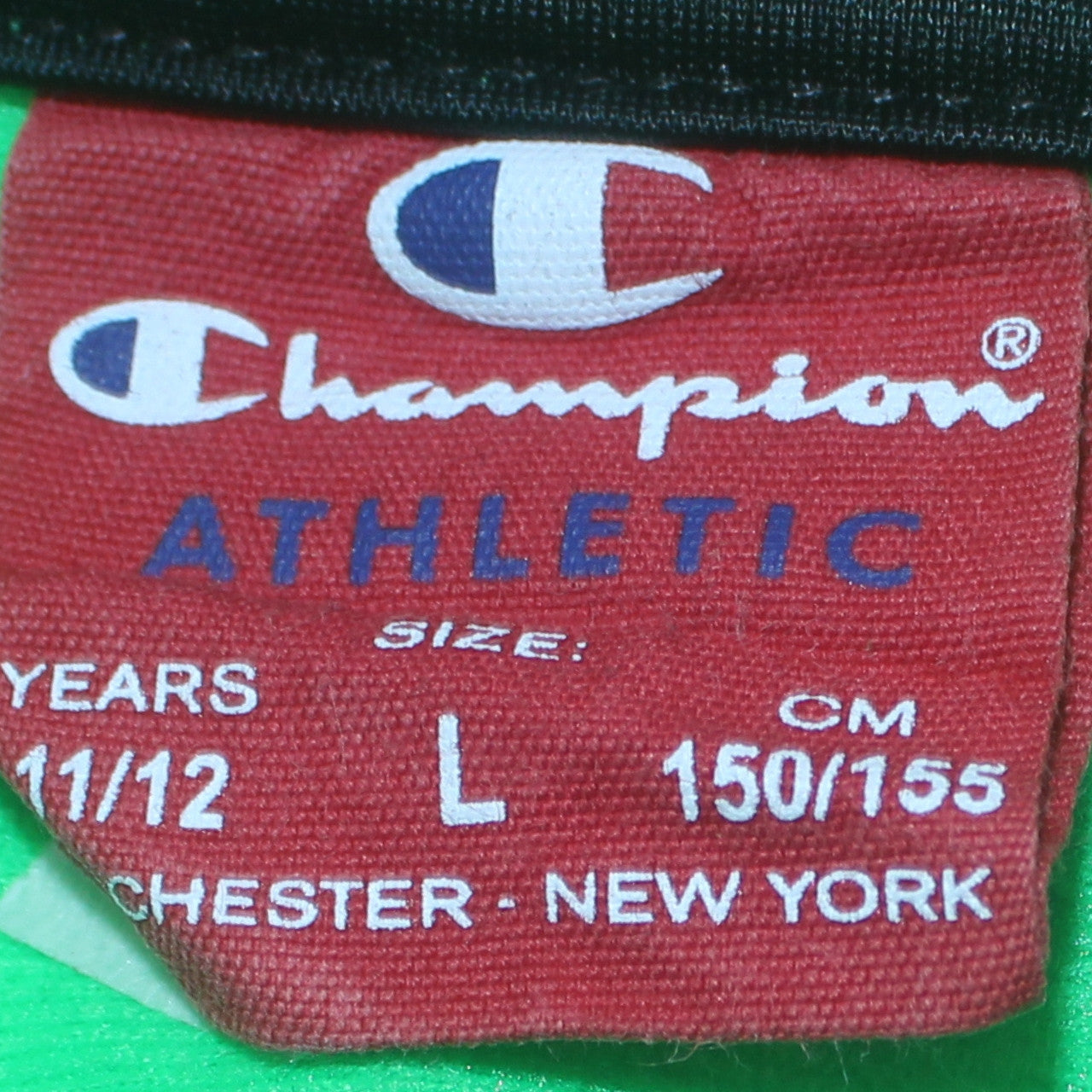 Champion Boys Green 11-12 Years Track Jacket Full Zip Logo Sportswear