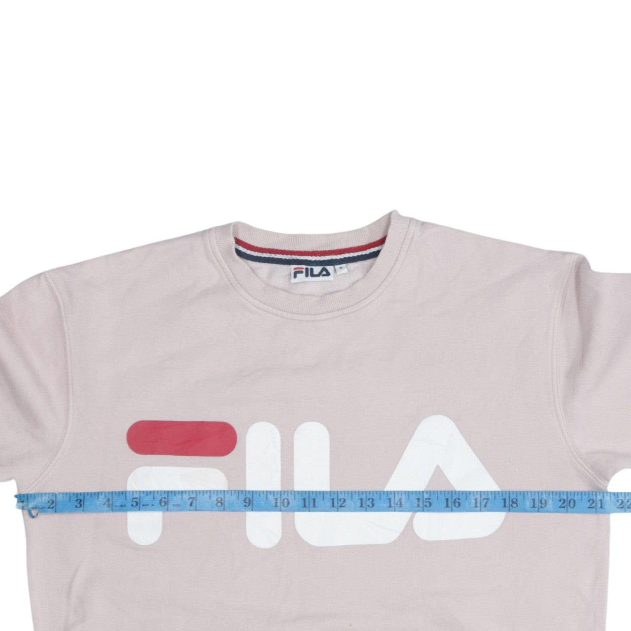 FILA Womens Pink Pullover Sweatshirt S Crew Neck Casual Logo Cotton